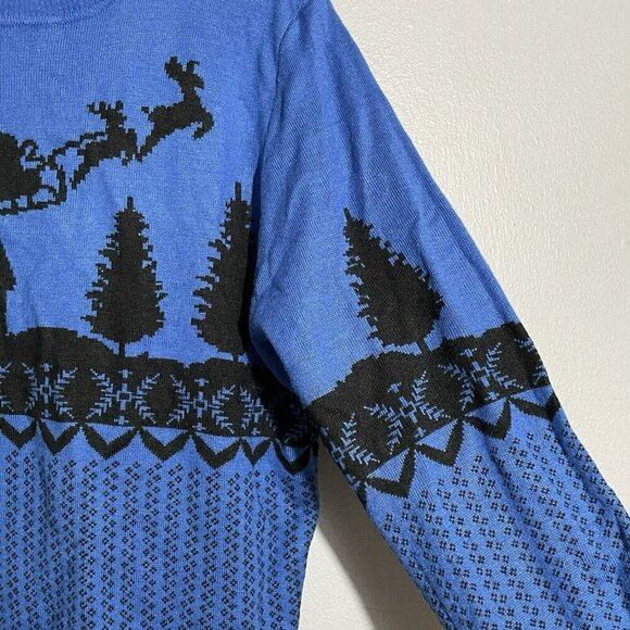 Threadbare Christmas Ugly Sweater Jumper Adult Sz M Santa Reindeer Cold Outside - Picture 9 of 12